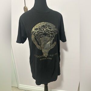 Crooks & Castles Black Short Sleeve Tee with Metallic Graphic